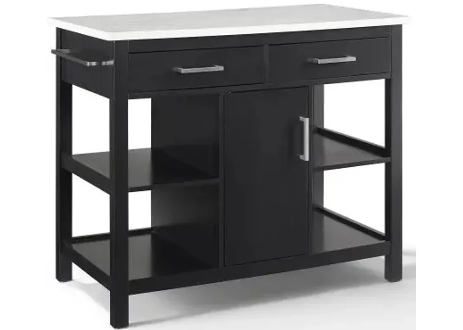 Crosley Furniture® Audrey Black/White Marble Top Kitchen Island