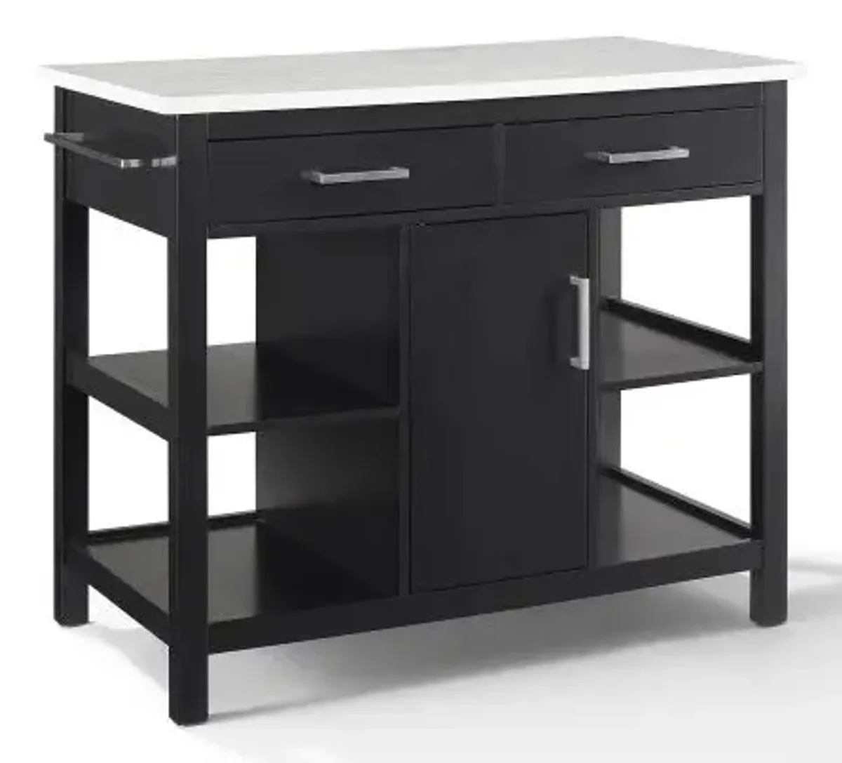 Crosley Furniture® Audrey Black/White Marble Top Kitchen Island