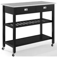 Crosley Furniture® Chloe Black/Stainless Steel Top Kitchen Island/Cart