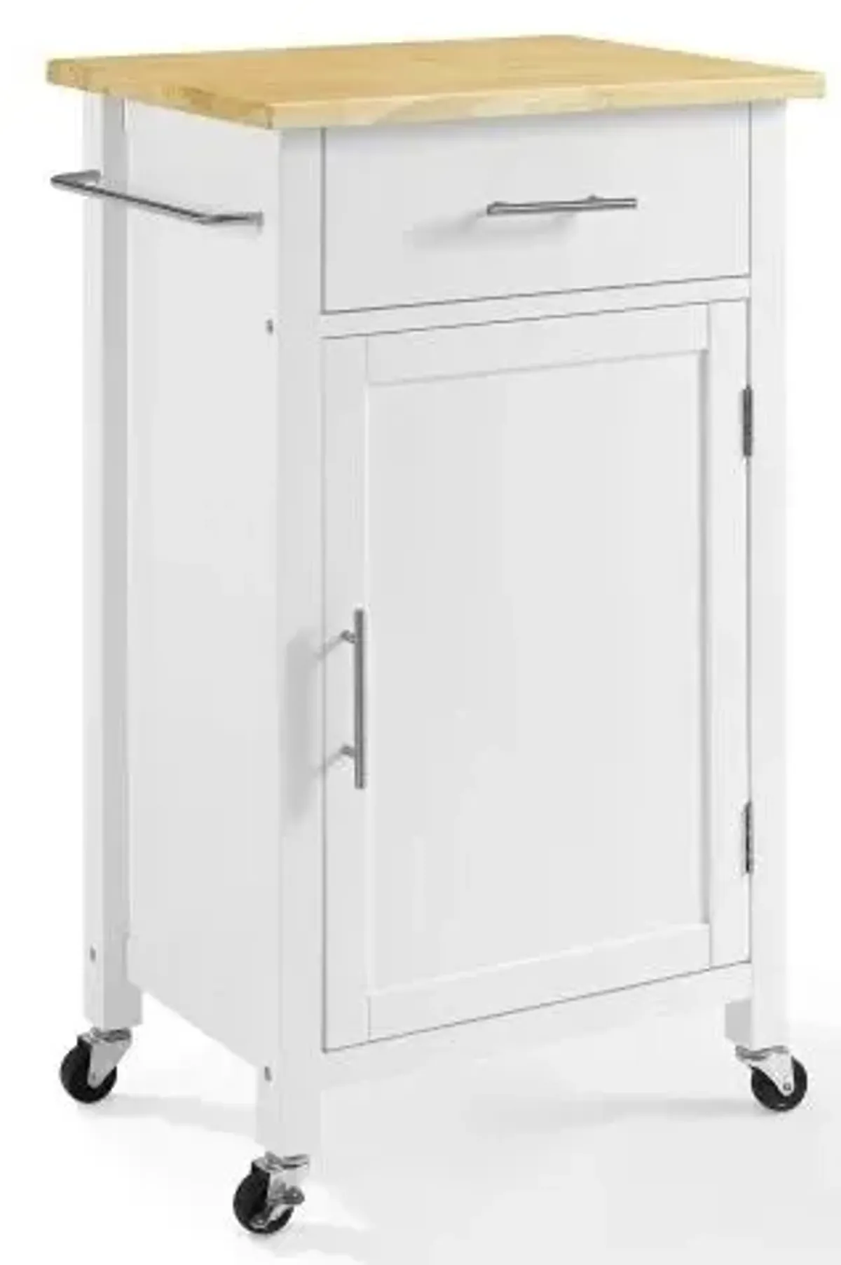 Crosley Furniture® Savannah White/Natural Wood Top Compact Kitchen Island/Cart