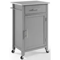 Crosley Furniture® Savannah Gray/Stainless Steel Top Compact Kitchen Island/Cart