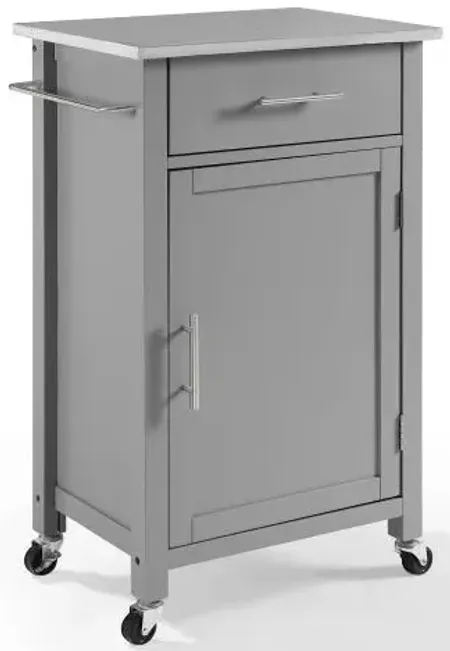 Crosley Furniture® Savannah Gray/Stainless Steel Top Compact Kitchen Island/Cart