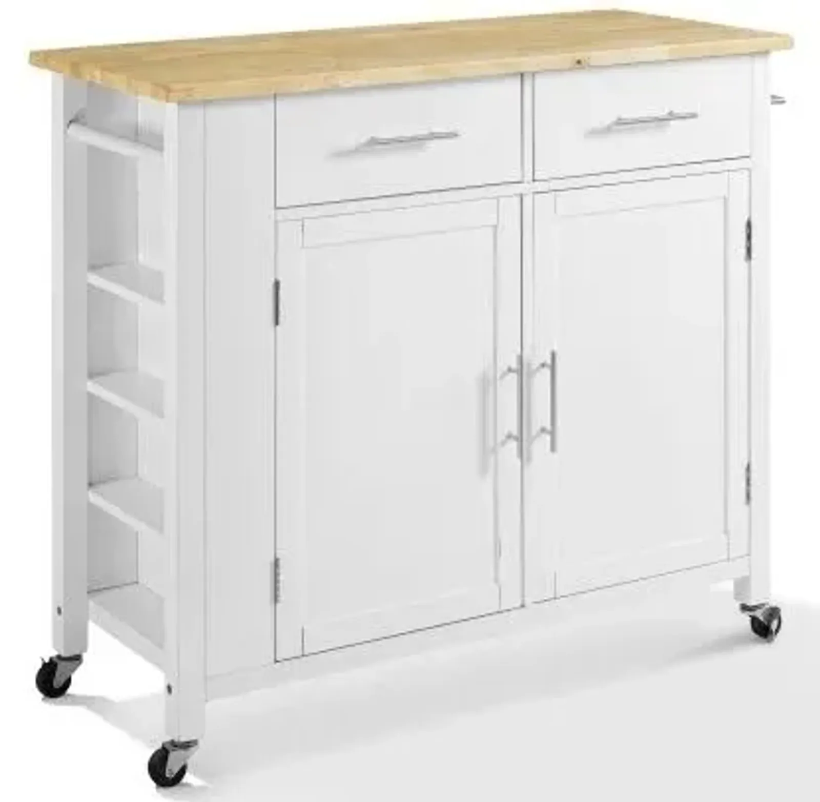 Crosley Furniture® Savannah White/Natural Wood Top Full-Size Kitchen Island/Cart