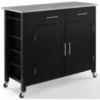 Crosley Furniture® Savannah Black/Stainless Steel Top Full-Size Kitchen Island/Cart
