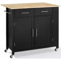 Crosley Furniture® Savannah Black Wood Top Drop Leaf Kitchen Island/Cart