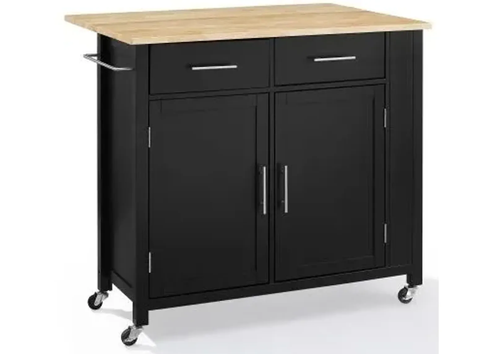 Crosley Furniture® Savannah Black Wood Top Drop Leaf Kitchen Island/Cart