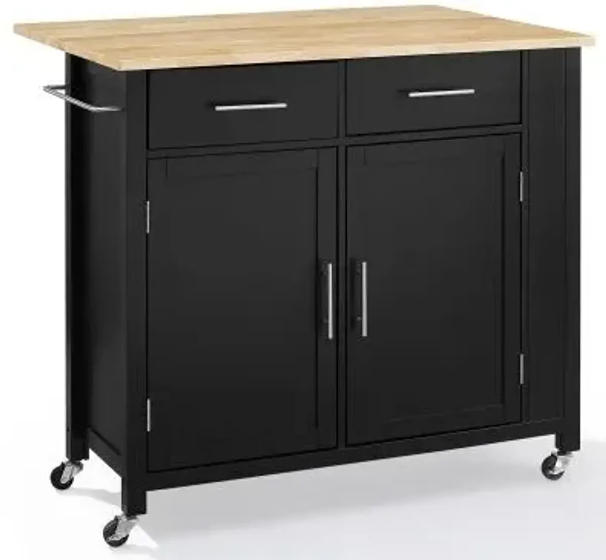 Crosley Furniture® Savannah Black Wood Top Drop Leaf Kitchen Island/Cart