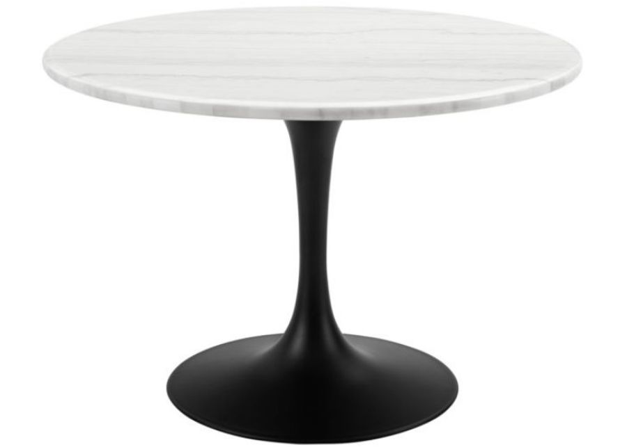 Steve Silver Co. Colfax White 45'' Round Dining Table with Black Base