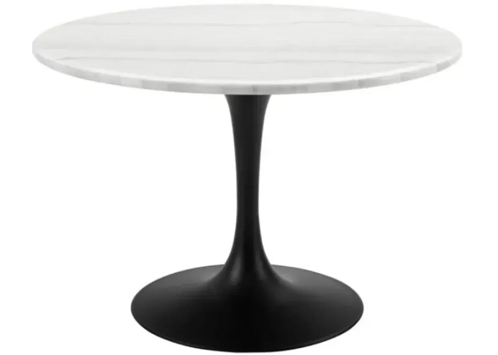 Steve Silver Co. Colfax White 45'' Round Dining Table with Black Base