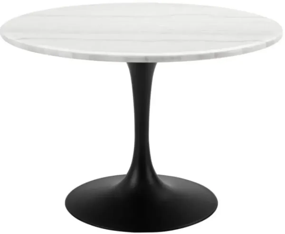 Steve Silver Co. Colfax White 45'' Round Dining Table with Black Base