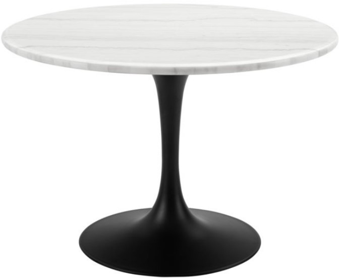 Steve Silver Co. Colfax White 45'' Round Dining Table with Black Base