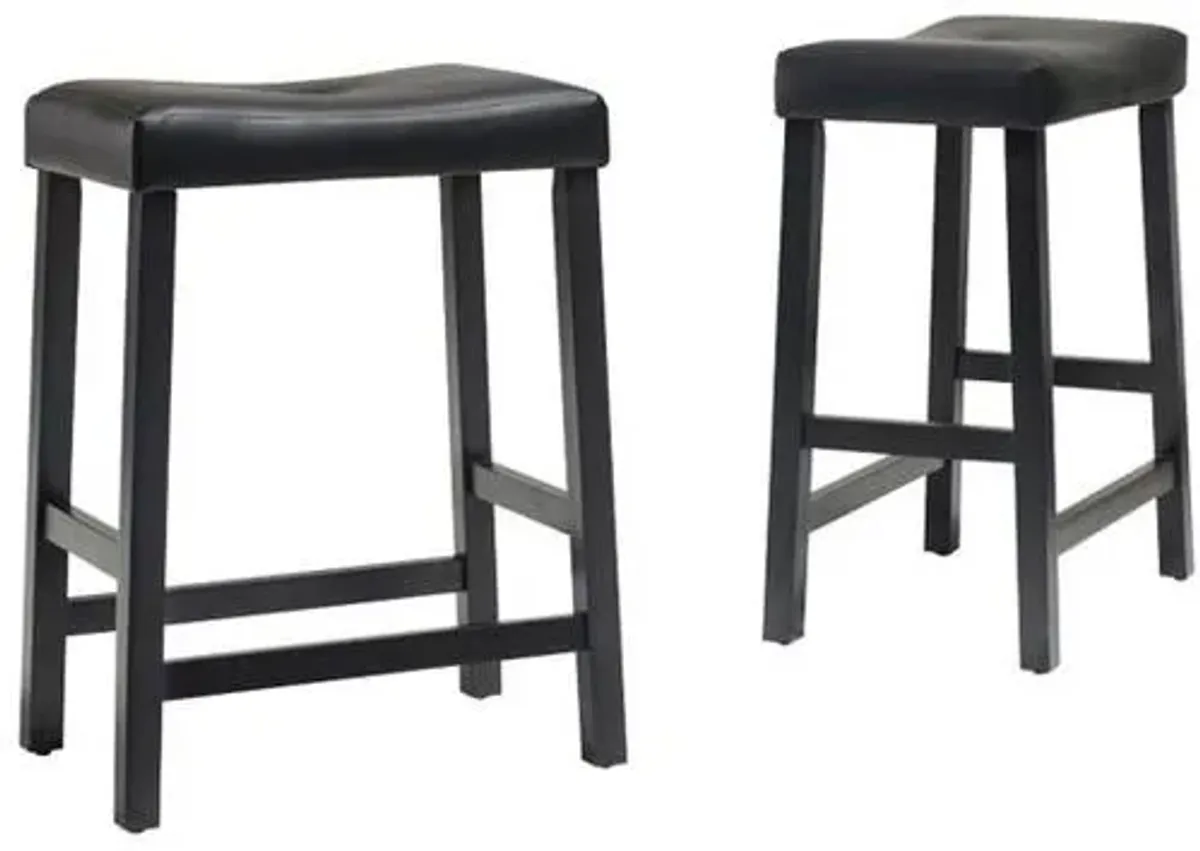 Crosley Furniture® Saddle Back 2-Piece Black Counter Stool Set