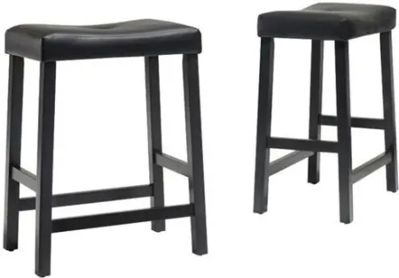 Crosley Furniture® Saddle Back 2-Piece Black Counter Stool Set