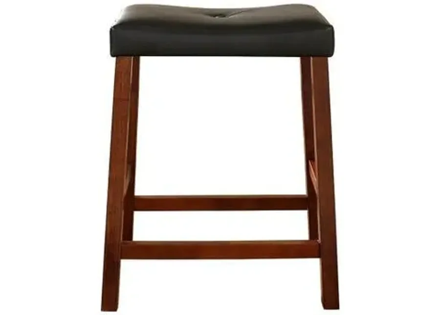 Crosley Furniture® Saddle Back 2-Piece Black/Cherry Counter Stool Set