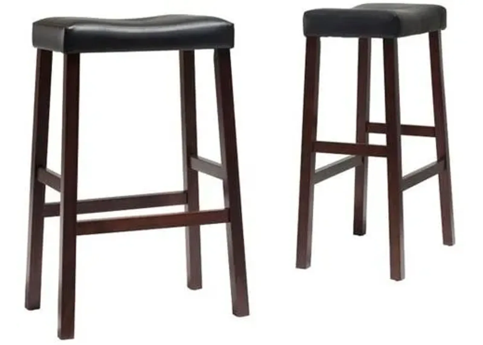 Crosley Furniture® Saddle Back 2-Piece Black/Mahogany Bar Stool Set