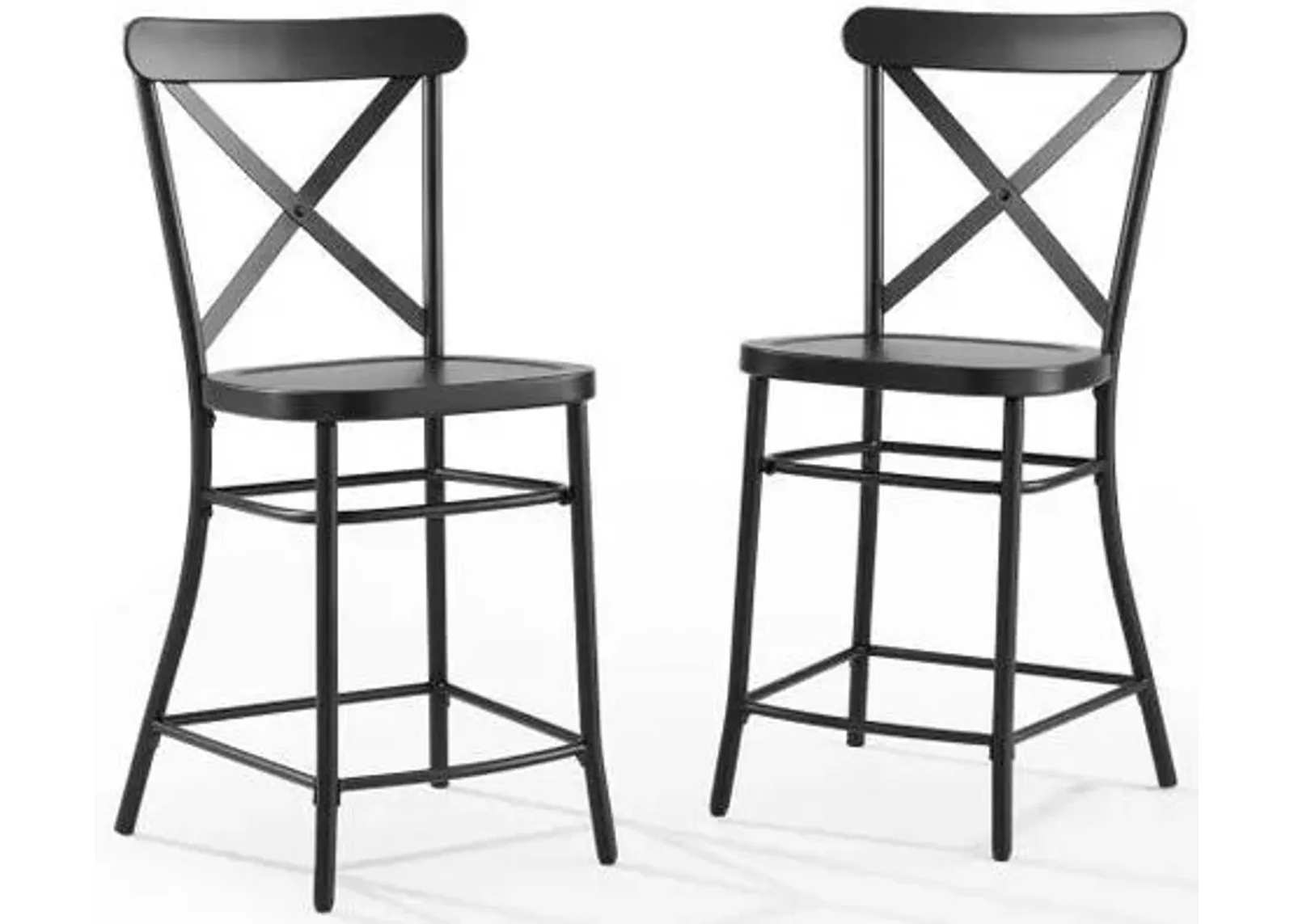 Crosley Furniture® Camille Matte Black 2-Piece Counter Stools