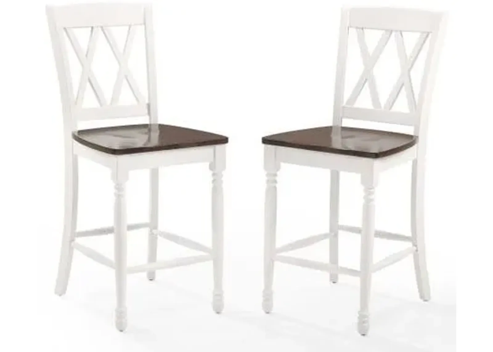 Crosley Furniture® Shelby 2-Piece Distressed White Counter Stools