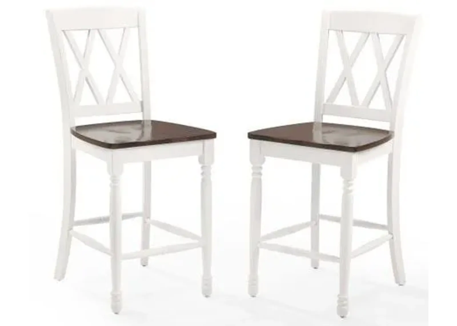 Crosley Furniture® Shelby 2-Piece Distressed White Bar Stools