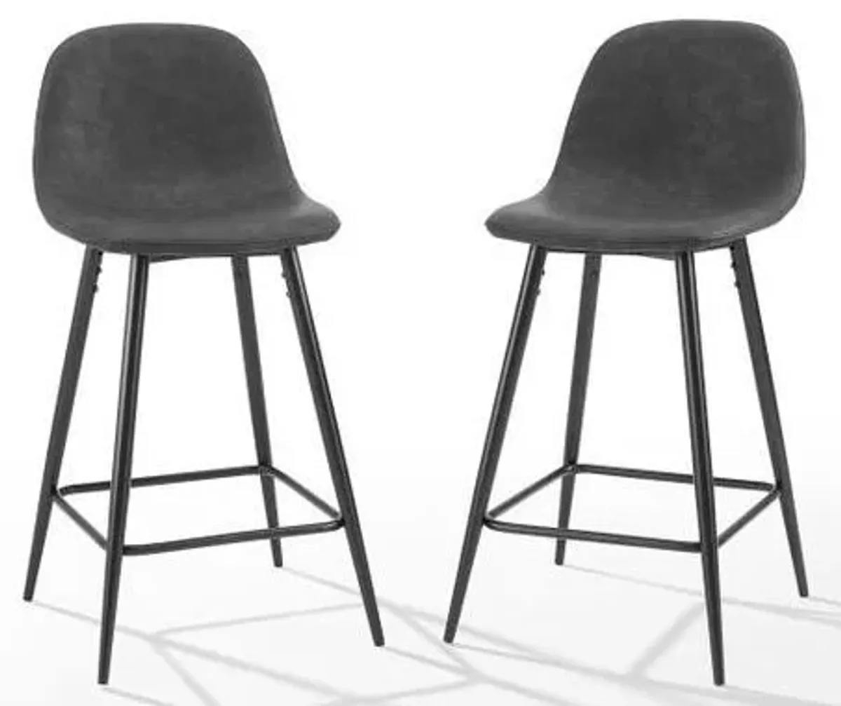 Crosley Furniture® Weston 2-Piece Distressed Black Counter Stool Set