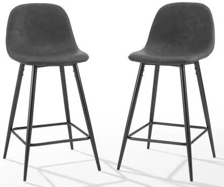 Crosley Furniture® Weston 2-Piece Distressed Black Counter Stool Set