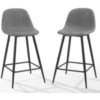 Crosley Furniture® Weston 2-Piece Distressed Gray Counter Stool Set