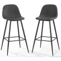 Crosley Furniture® Weston 2-Piece Distressed Black Bar Stool Set
