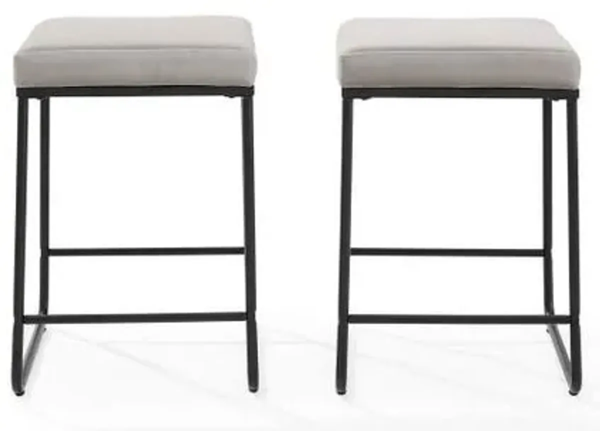 Crosley Furniture® Beckett 2-Piece Black/Gray Counter Stool Set