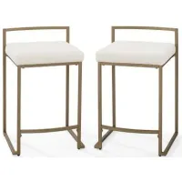 Crosley Furniture® Harlowe 2-Piece Creme/Gold Counter Stool Set