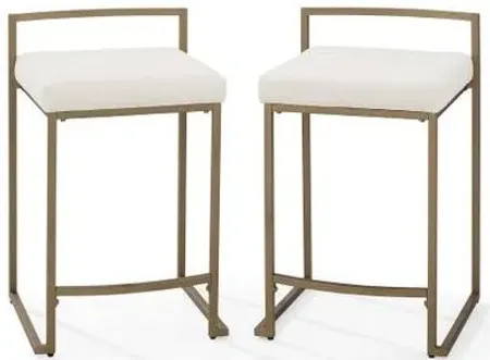 Crosley Furniture® Harlowe 2-Piece Creme/Gold Counter Stool Set
