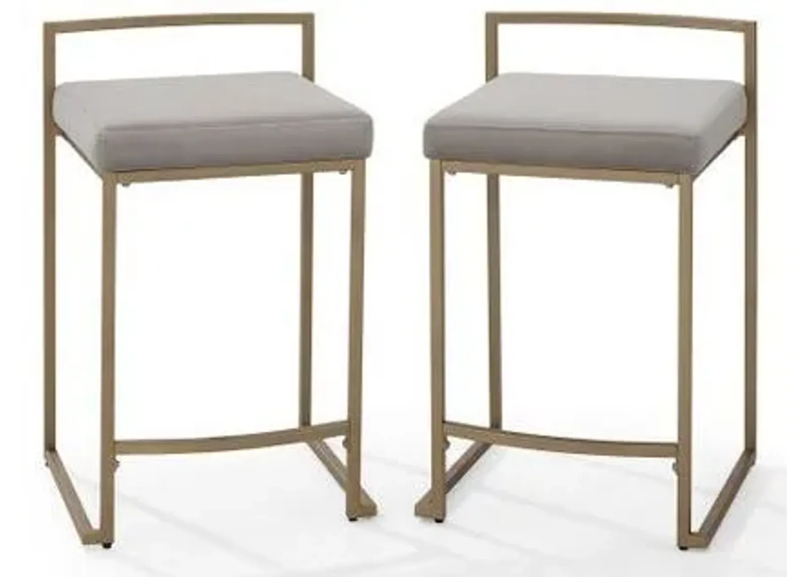 Crosley Furniture® Harlowe 2-Piece Gray/Gold Counter Stool Set