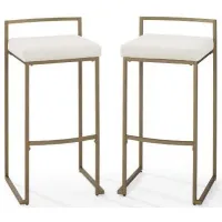 Crosley Furniture® Harlowe 2-Piece Creme/Gold Bar Stool Set