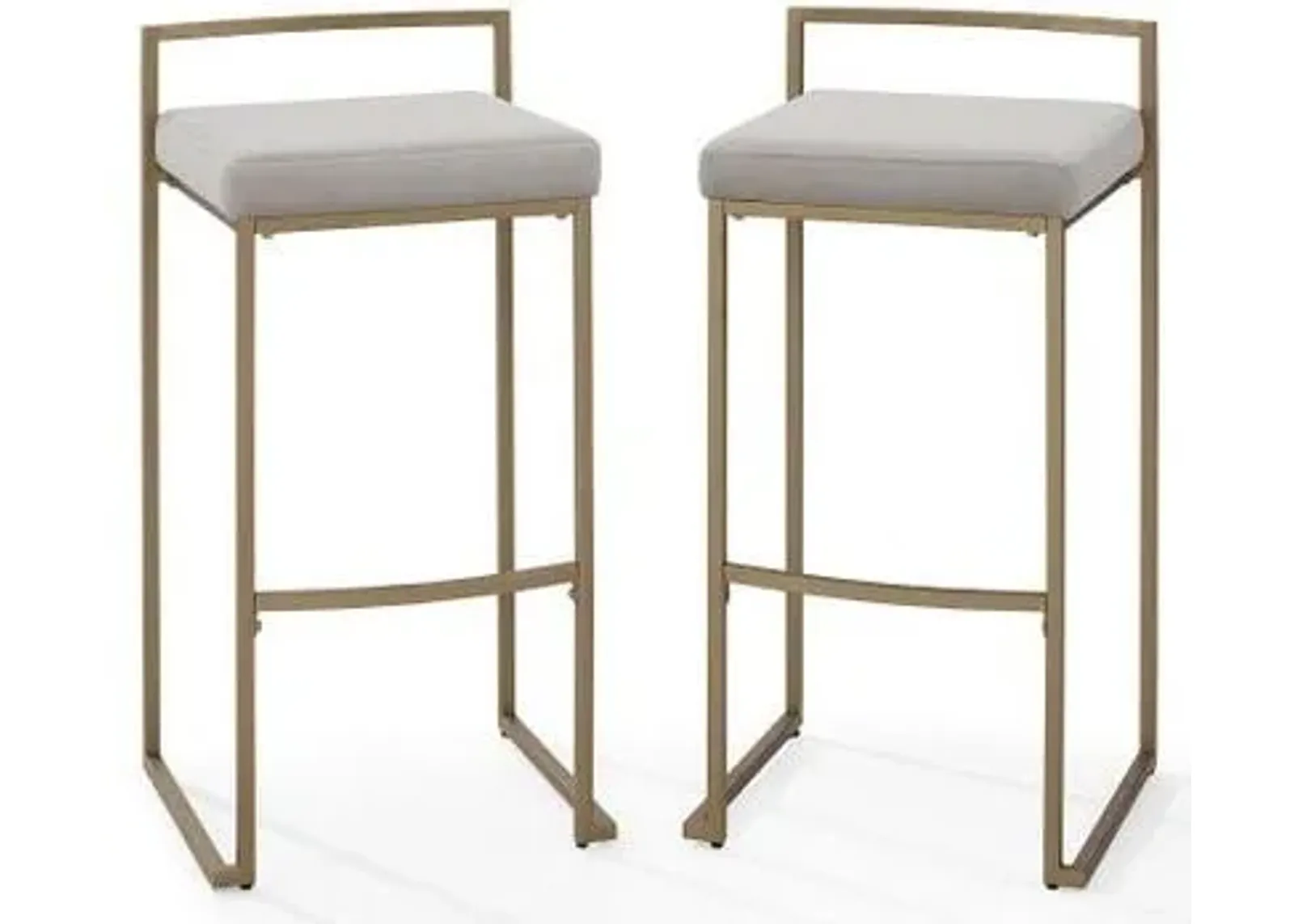 Crosley Furniture® Harlowe 2-Piece Gray/Gold Bar Stool Set