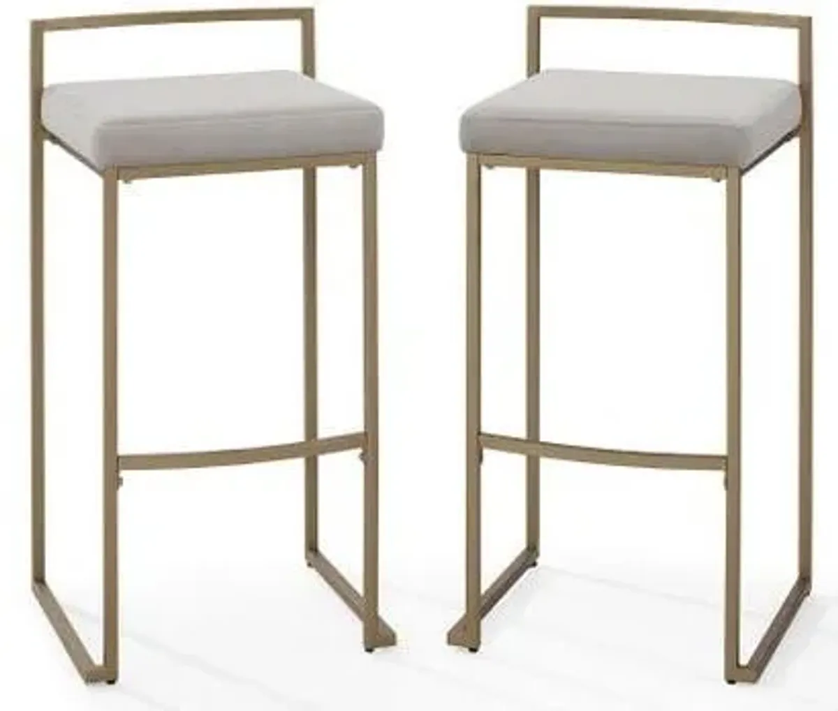 Crosley Furniture® Harlowe 2-Piece Gray/Gold Bar Stool Set