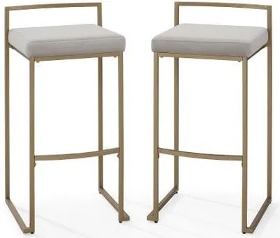 Crosley Furniture® Harlowe 2-Piece Gray/Gold Bar Stool Set