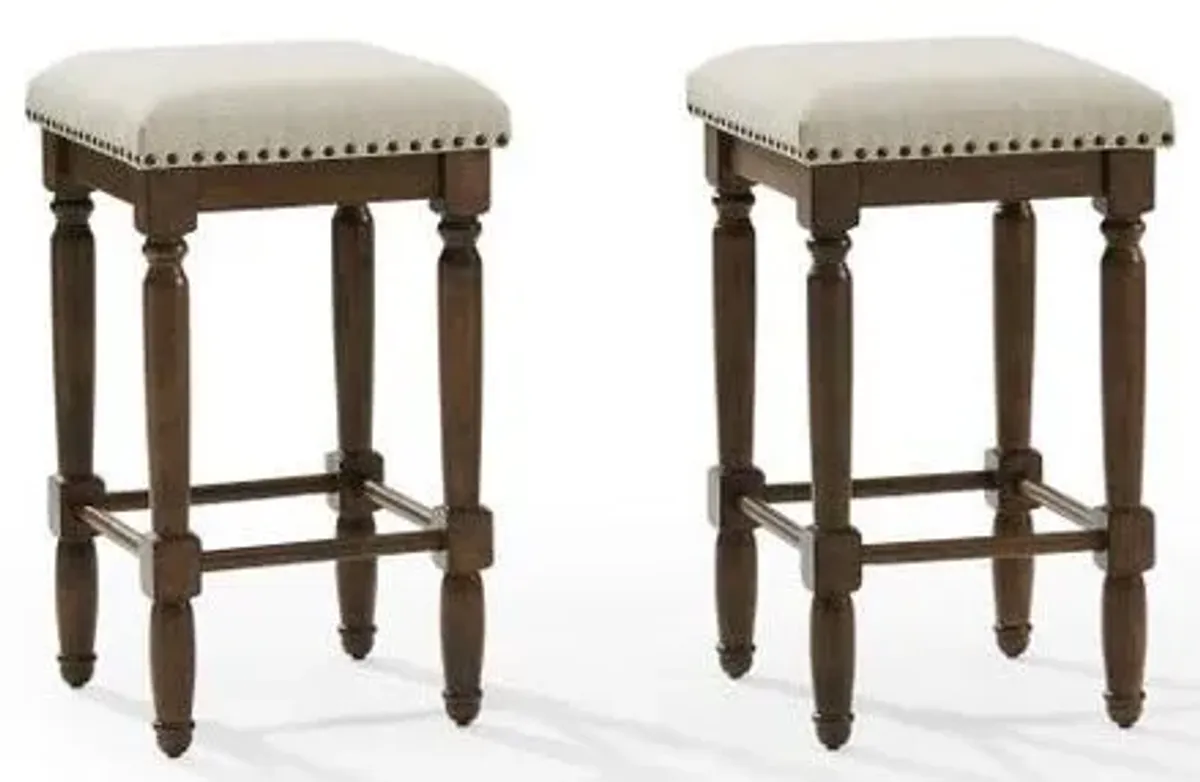 Crosley Furniture® Aldrich 2-Piece Dark Brown/Oatmeal Counter Stool Set