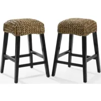 Crosley Furniture® Edgewater Seagrass 2-Piece Counter Stools