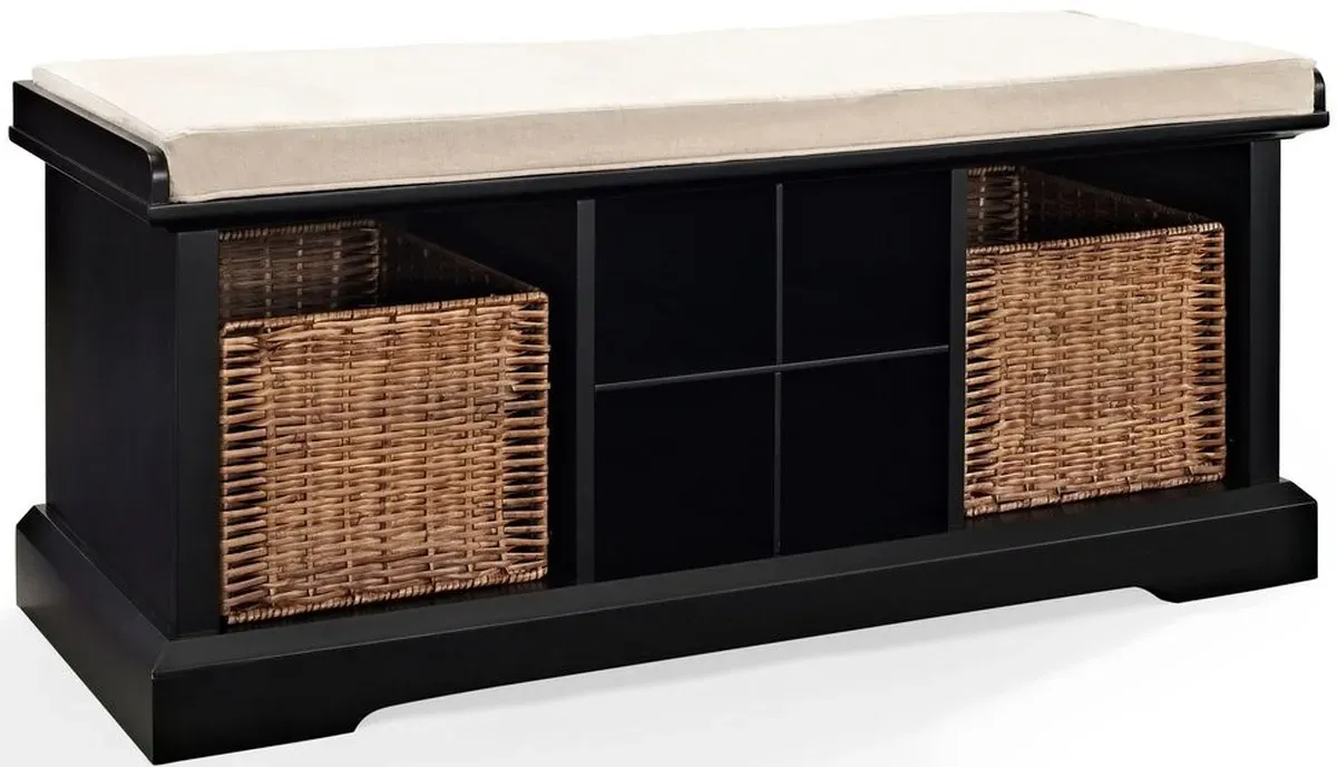 Crosley Furniture® Brennan Black/Tan Storage Bench