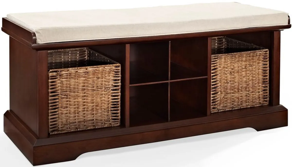 Crosley Furniture® Brennan Mahogany/Tan Storage Bench
