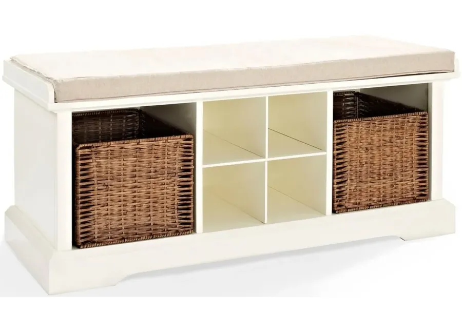 Crosley Furniture® Brennan White/Tan Storage Bench