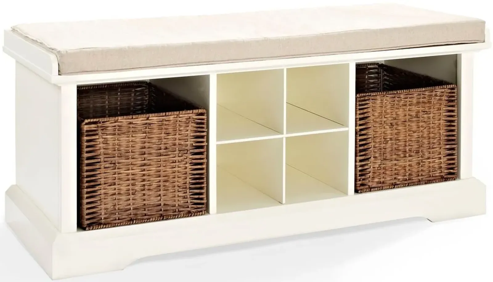 Crosley Furniture® Brennan White/Tan Storage Bench