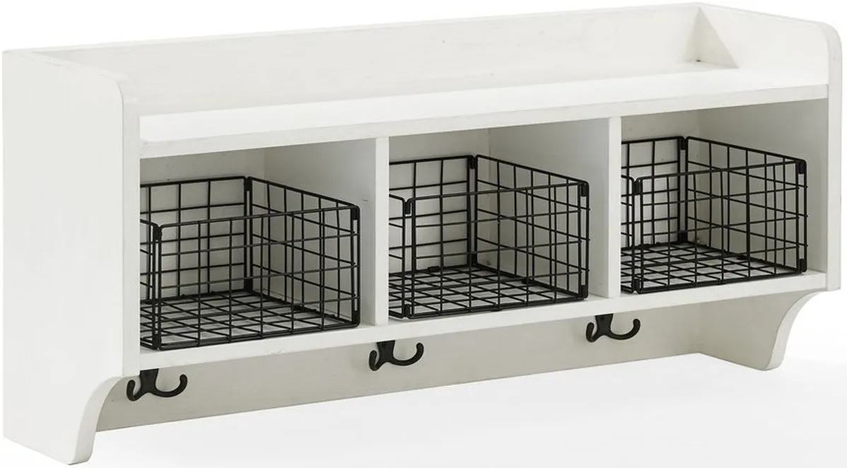 Crosley Furniture® Fremont Distressed White Entryway Shelf
