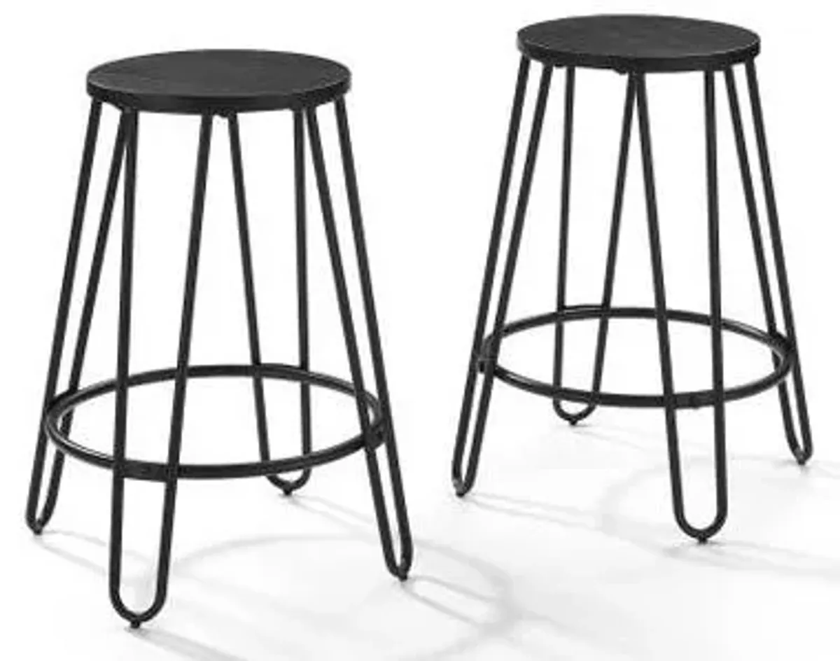 Crosley Furniture® Ava 2-Piece Black Counter Stool Set