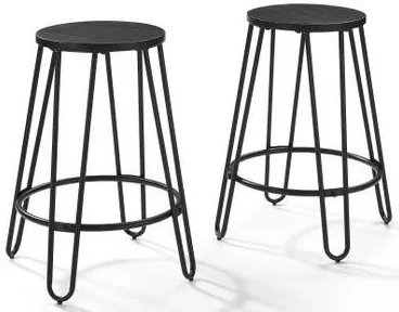 Crosley Furniture® Ava 2-Piece Black Counter Stool Set