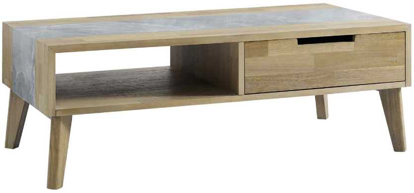 Steve Silver Co. Calgary Natural Coffee Table with Gray Sintered Stone Accent