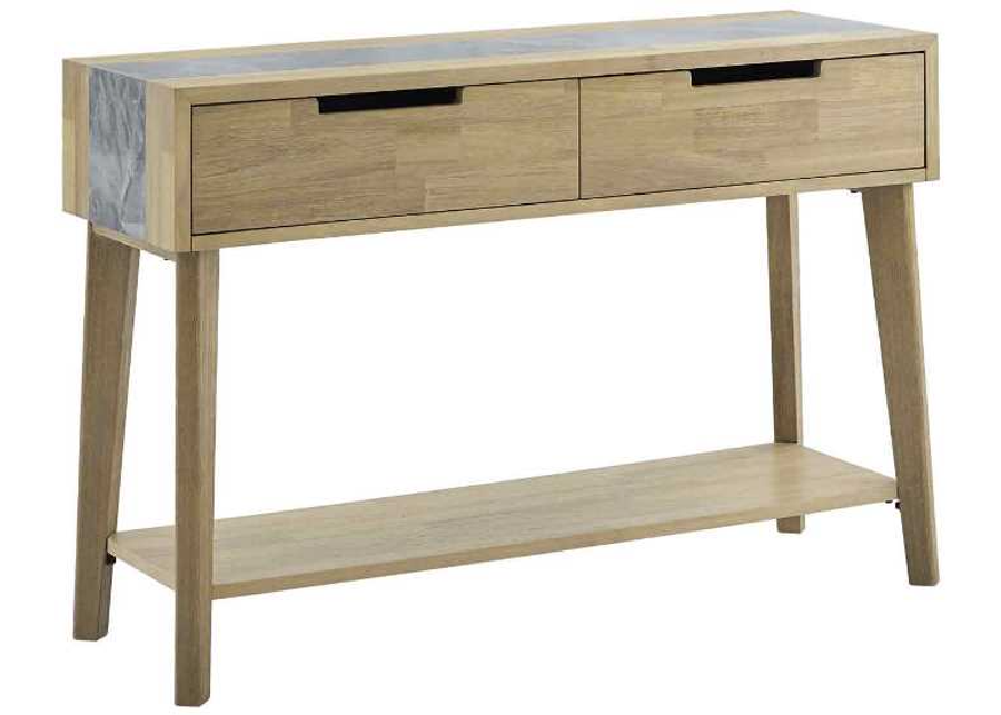 Steve Silver Co. Calgary Natural Sofa Table with Gray Sintered Stone Accent