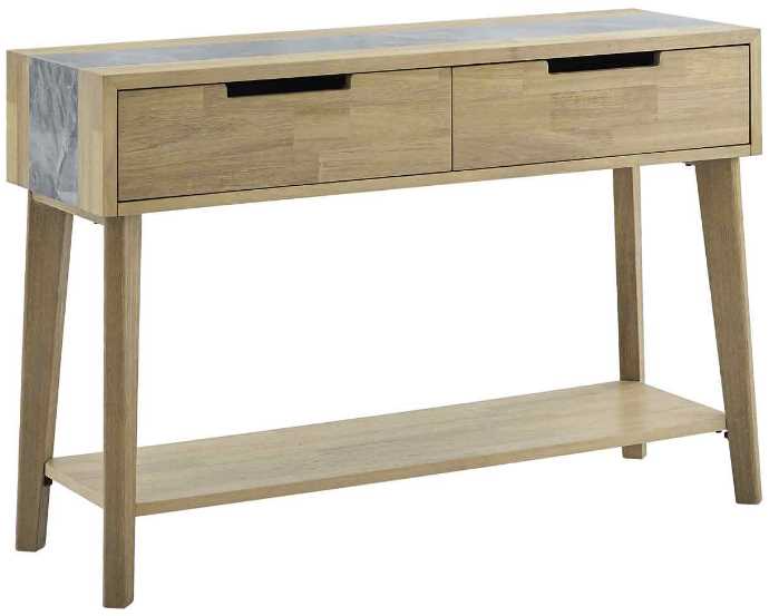 Steve Silver Co. Calgary Natural Sofa Table with Gray Sintered Stone Accent