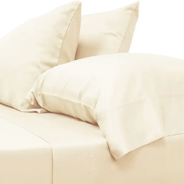 Cariloha Classic 3-Piece Bamboo Viscose Ivory Twin Sheet Set