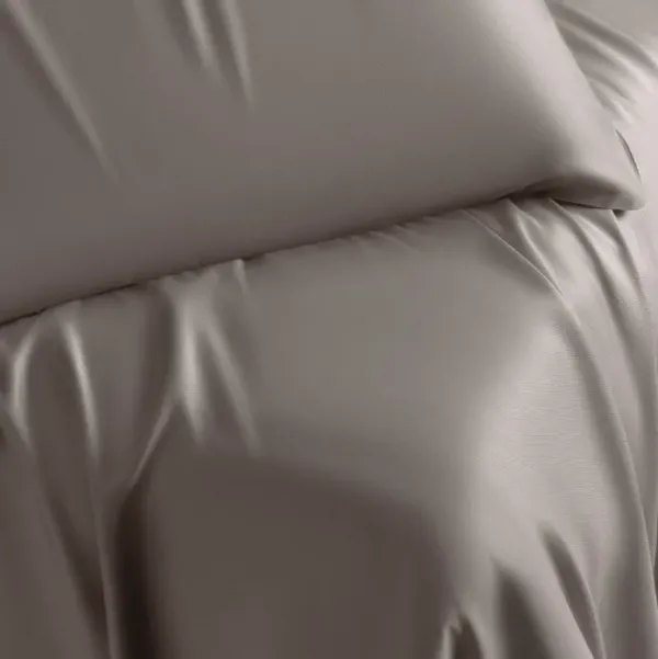 Cariloha Natural Satin Retreat 4-Piece Coastal Gray Queen Sheet Set