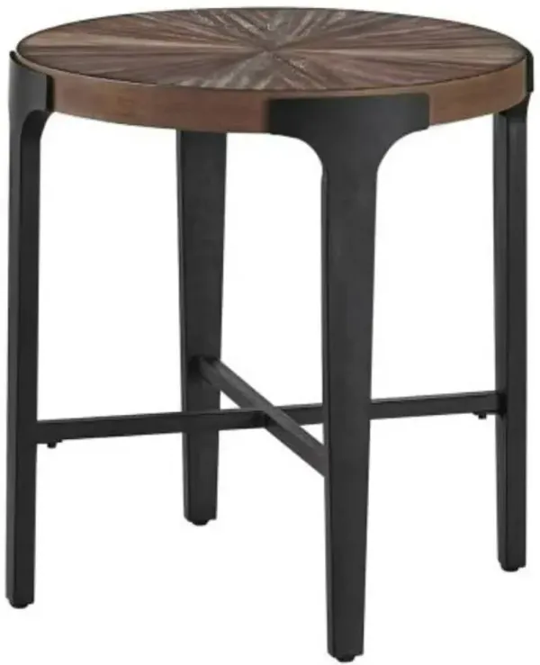 Steve Silver Co. Chevron Cinnamon End Table with Black Base
