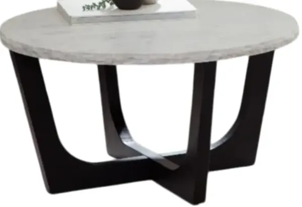 Steve Silver Co. Chrissy Banswara White Cocktail Table with Black Base
